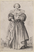 KG 10744
<br/>
Dame met waaier ("Adel")
<br/>
<em>Callot, Jacques (1592 - 1635)</em>